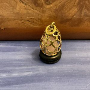 Antique Imperial Russian Filigree and Rose Quartz Egg Pendant